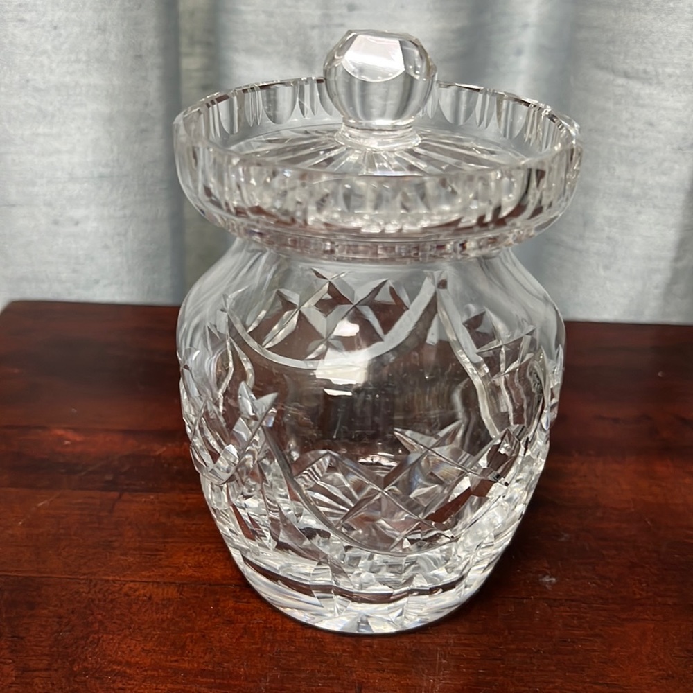 Waterford Jam Jar with lid, Lismore pattern?